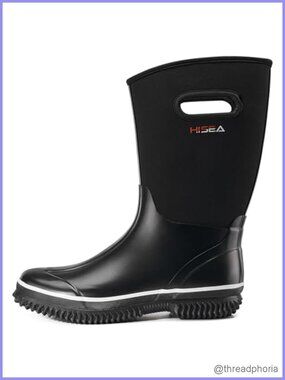 HISEA Women's Waterproof Insulated Rubber Rain Boots Mid-Calf Garden Mud Shoes